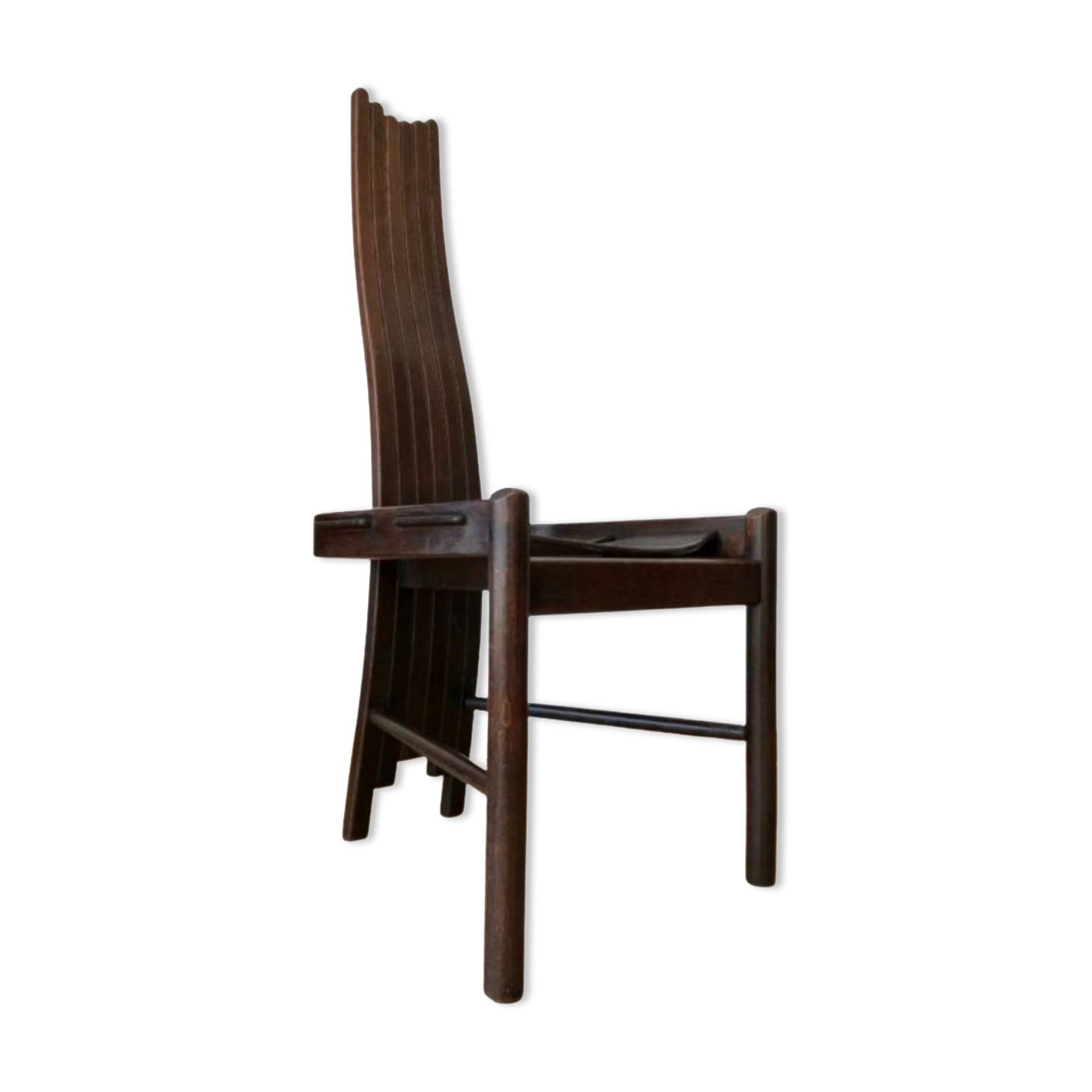 Steam bent Arts and Crafts oak organic shaped revival chair, 1960s - 1970s