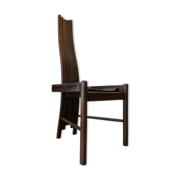 Chaise de renaissance en chêne de forme organique courbe à la vapeur, années 1960 - années 1970