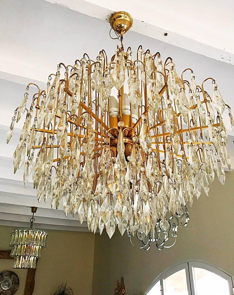 Italian Murano 1970 crystal chandelier
