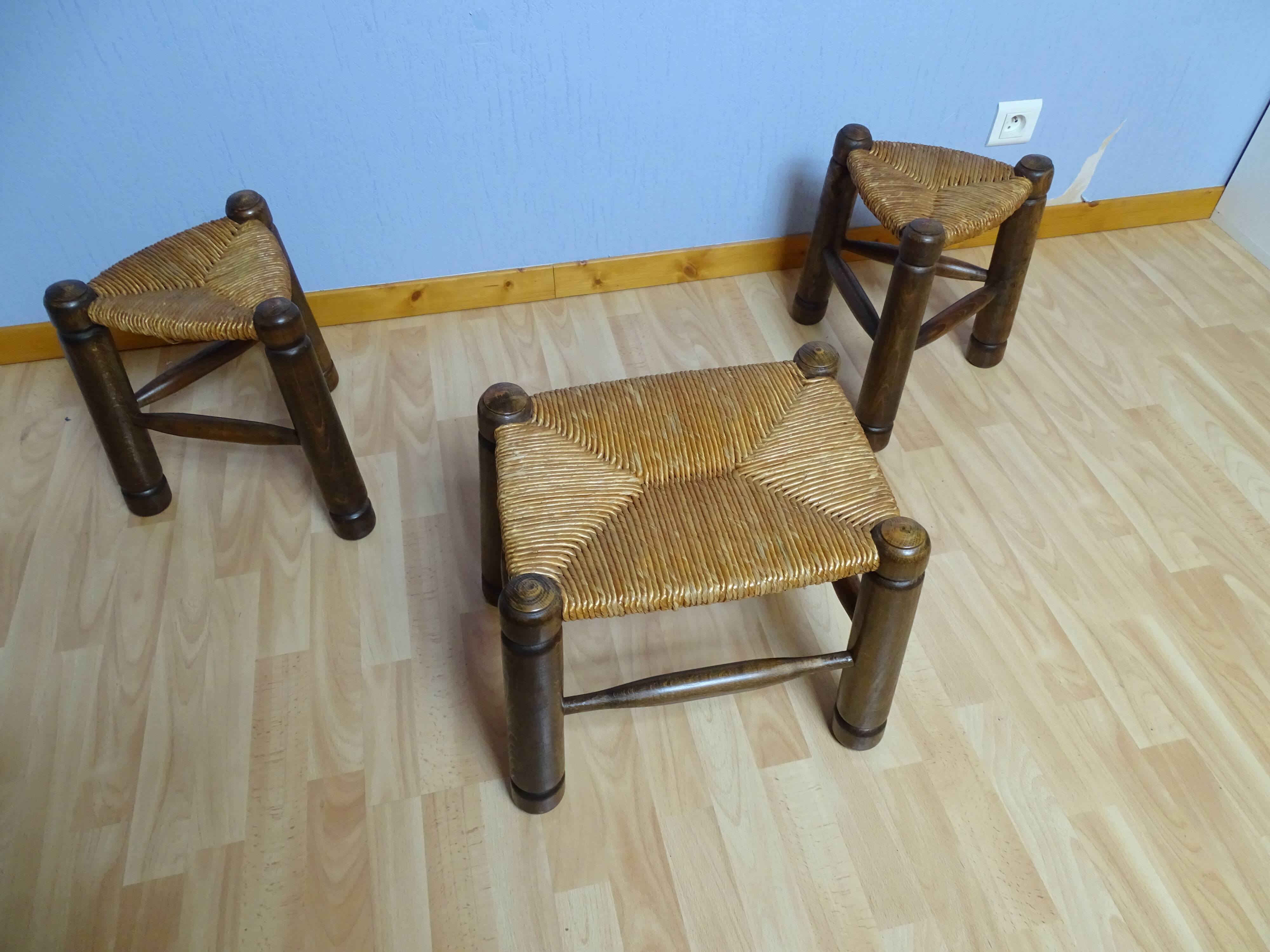 Set of three mulched stools