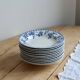 6 antique deep plates, blue and white Dresden porcelain