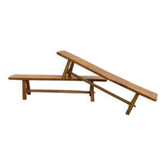 Paire de bancs en orme 2m