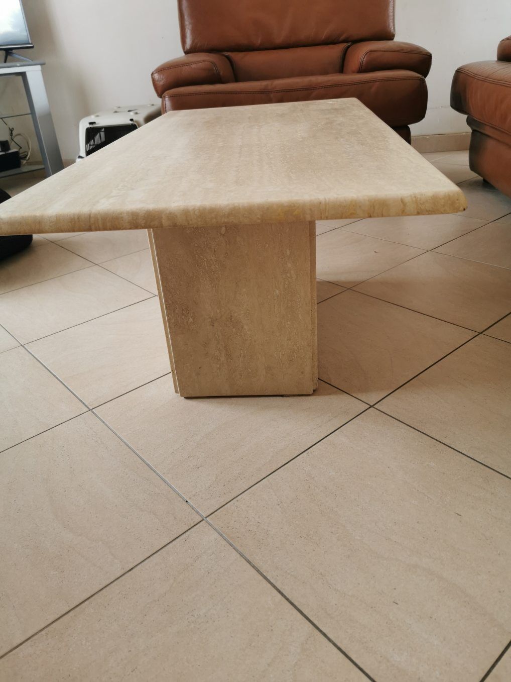Table basse travertin