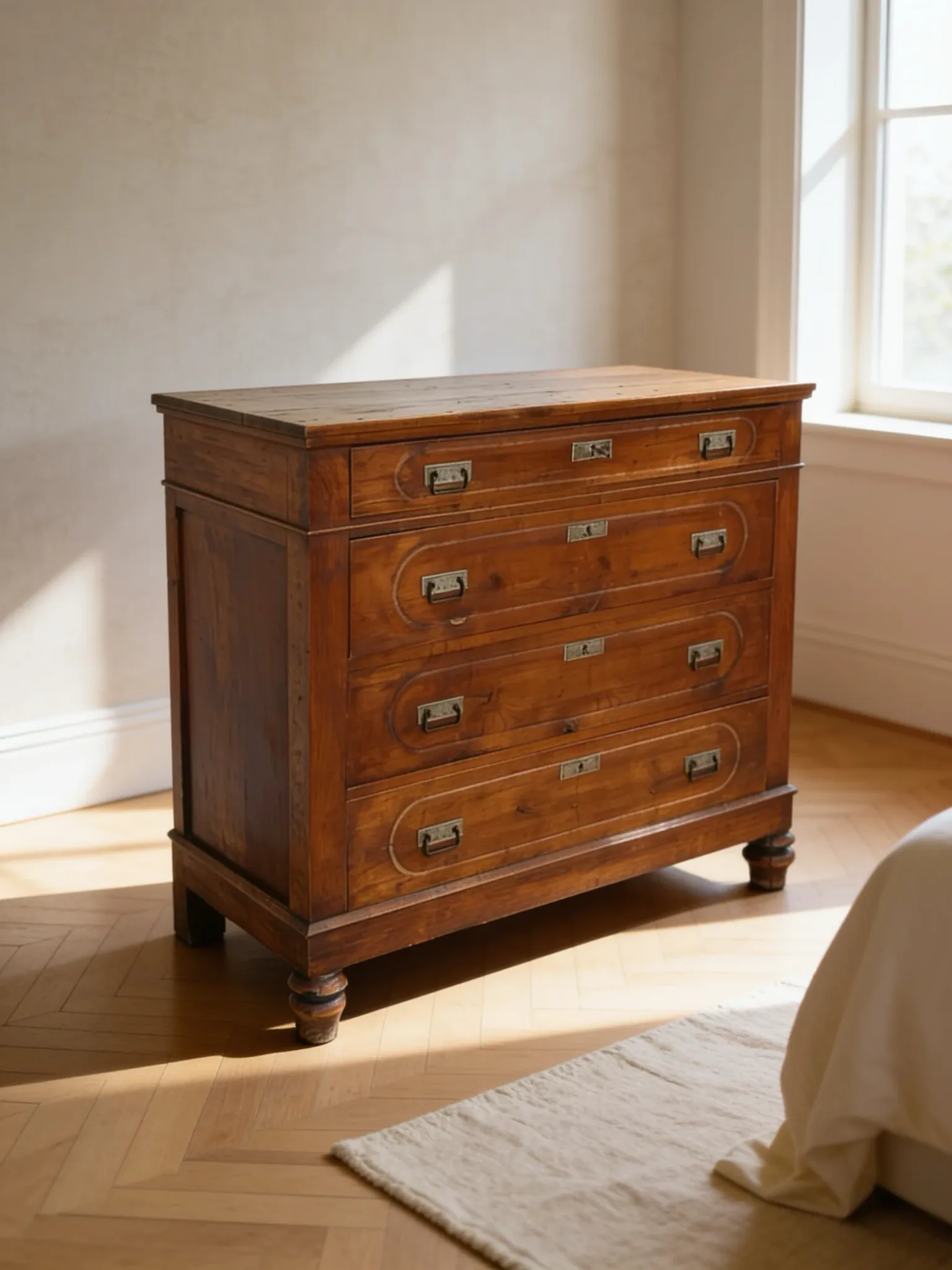 Antique Italian walnut chest of drawers dating to the late 19th centur