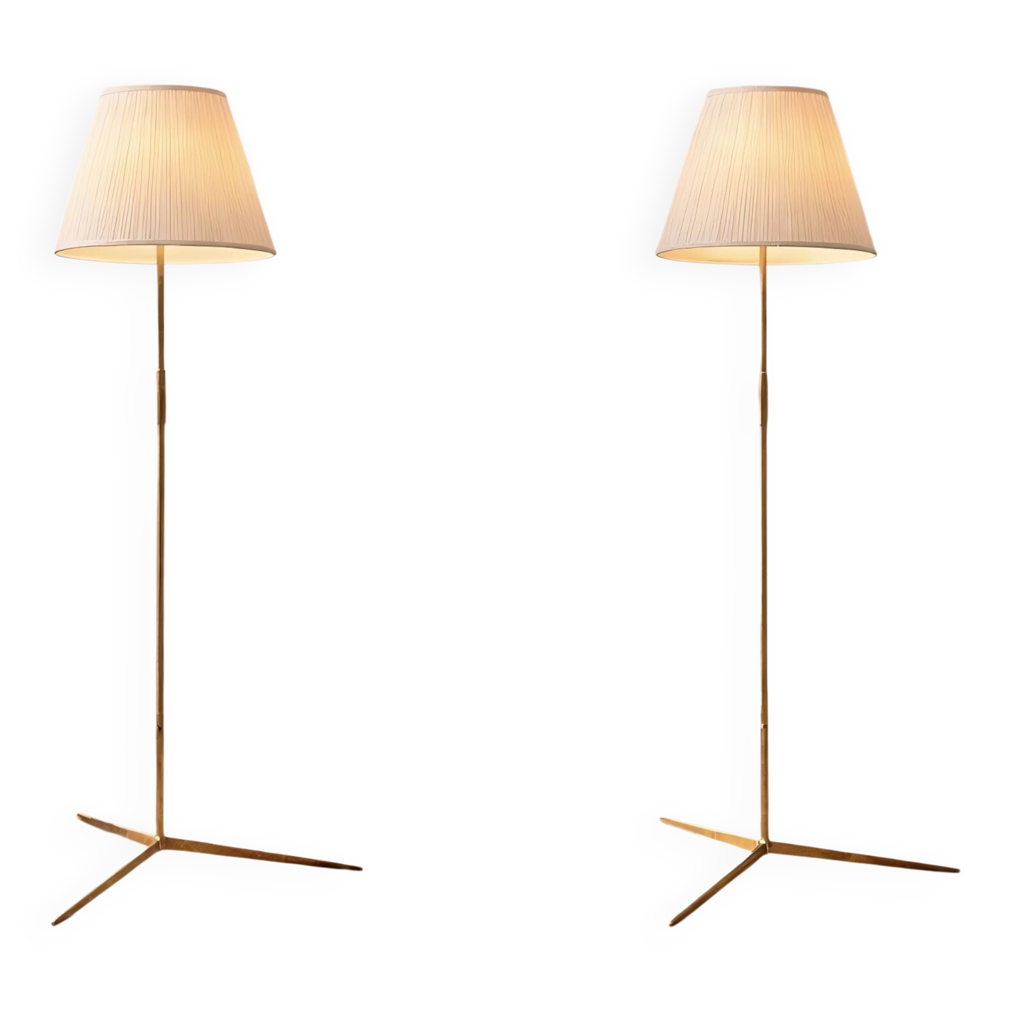 Brass floor lamp attributed to Svend Aage Holm Sorensen.