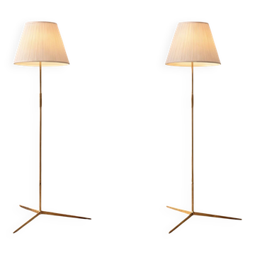 Brass floor lamp attributed to Svend Aage Holm Sorensen.