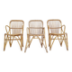 3 antique rattan armchairs