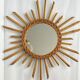 Miroir soleil en rotin