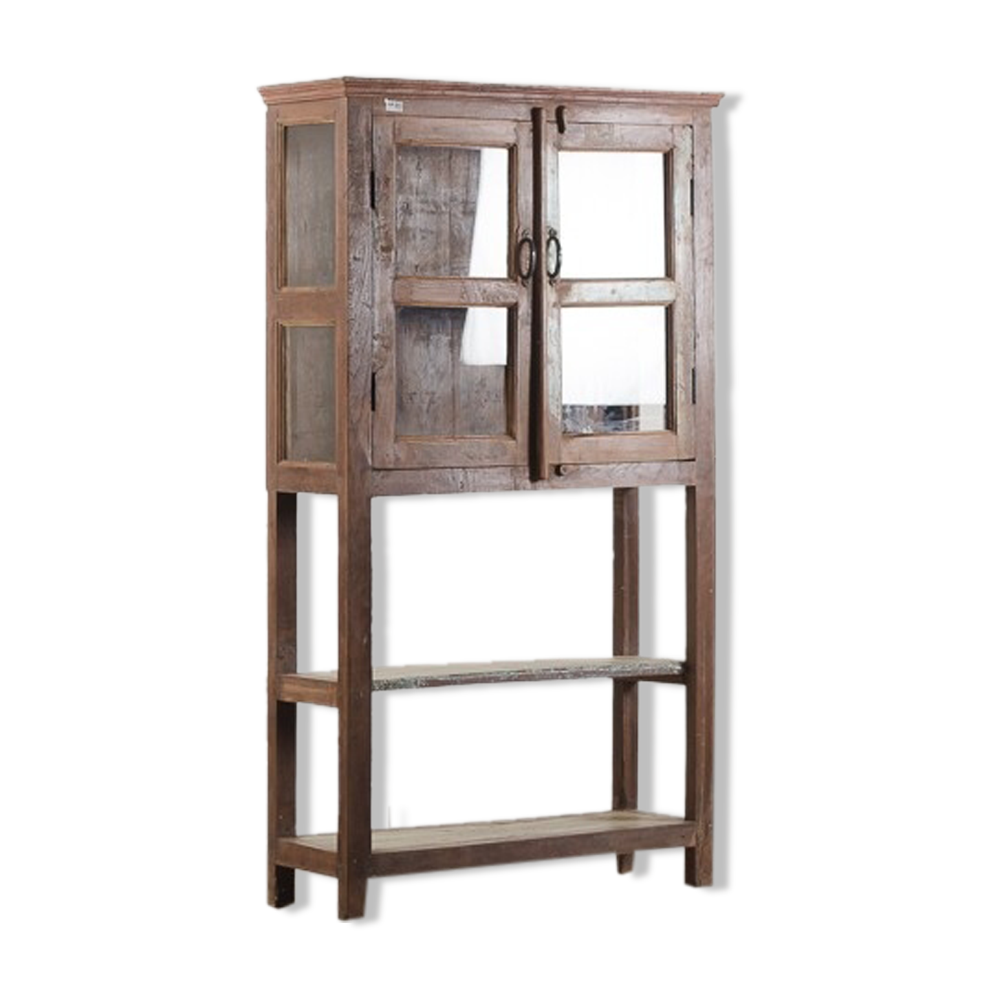 Vintage display case in natural wood