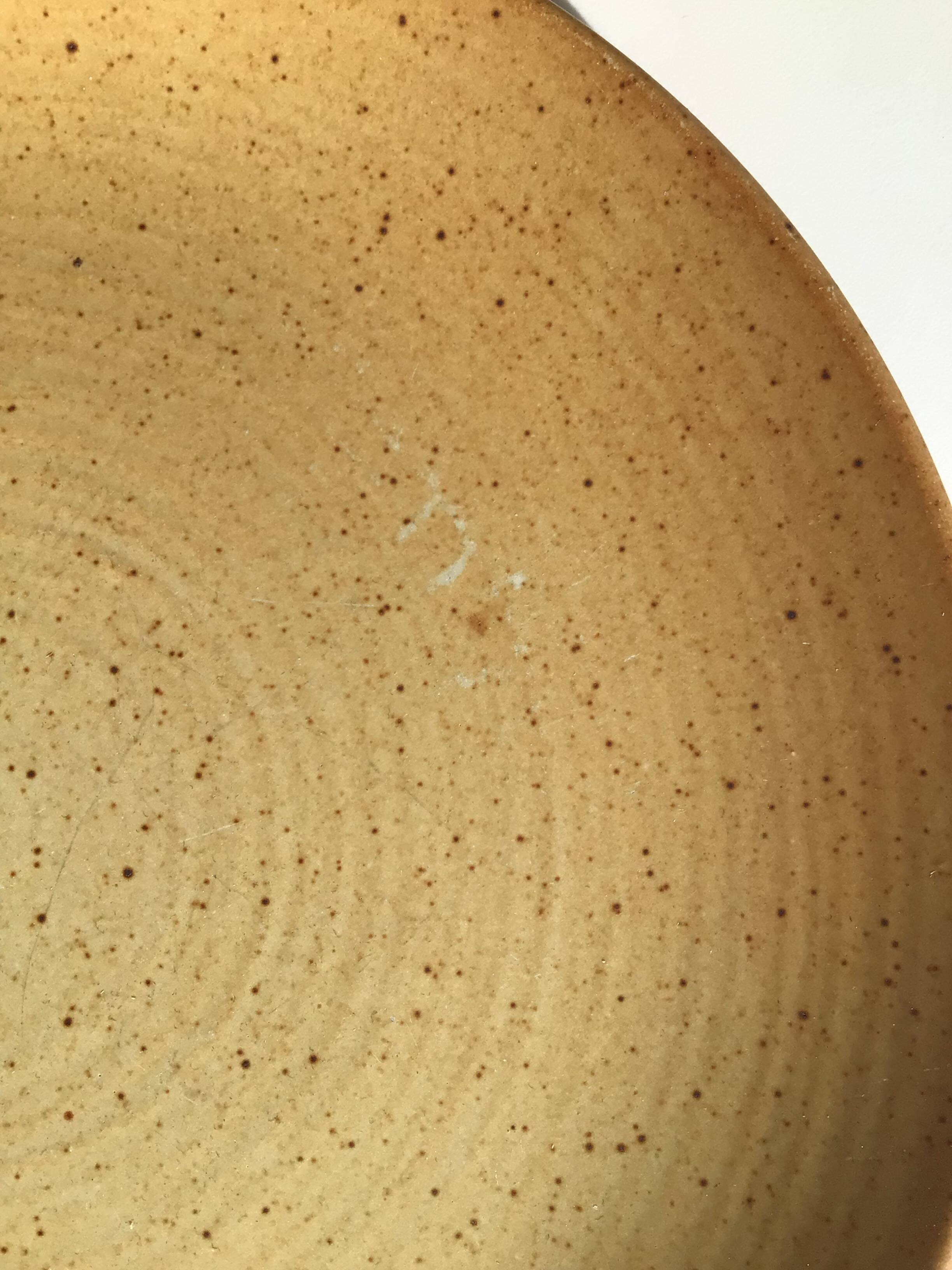 8 dessert plates village speckled blond stoneware