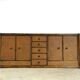 Buffet vintage en rotin et travertin, années 1960