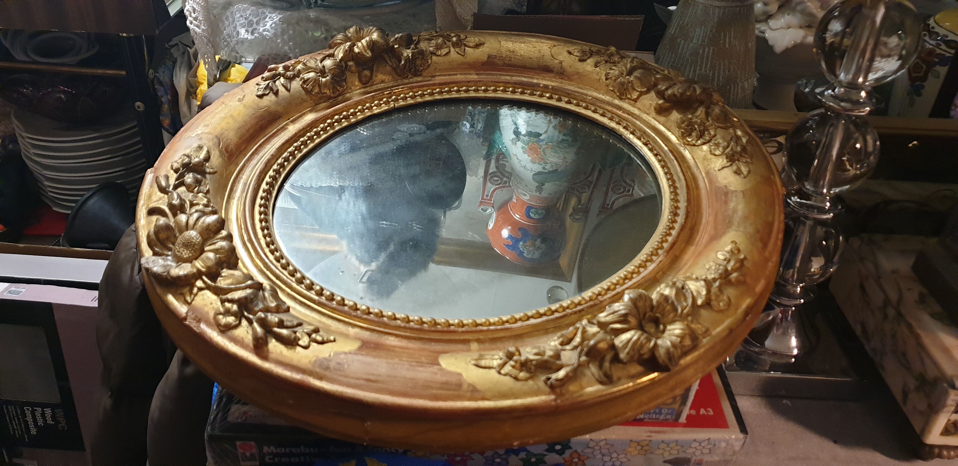 Oval mirror XIXth 43x56cm