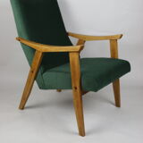 Vintage Velvet Green Armchair  1970s