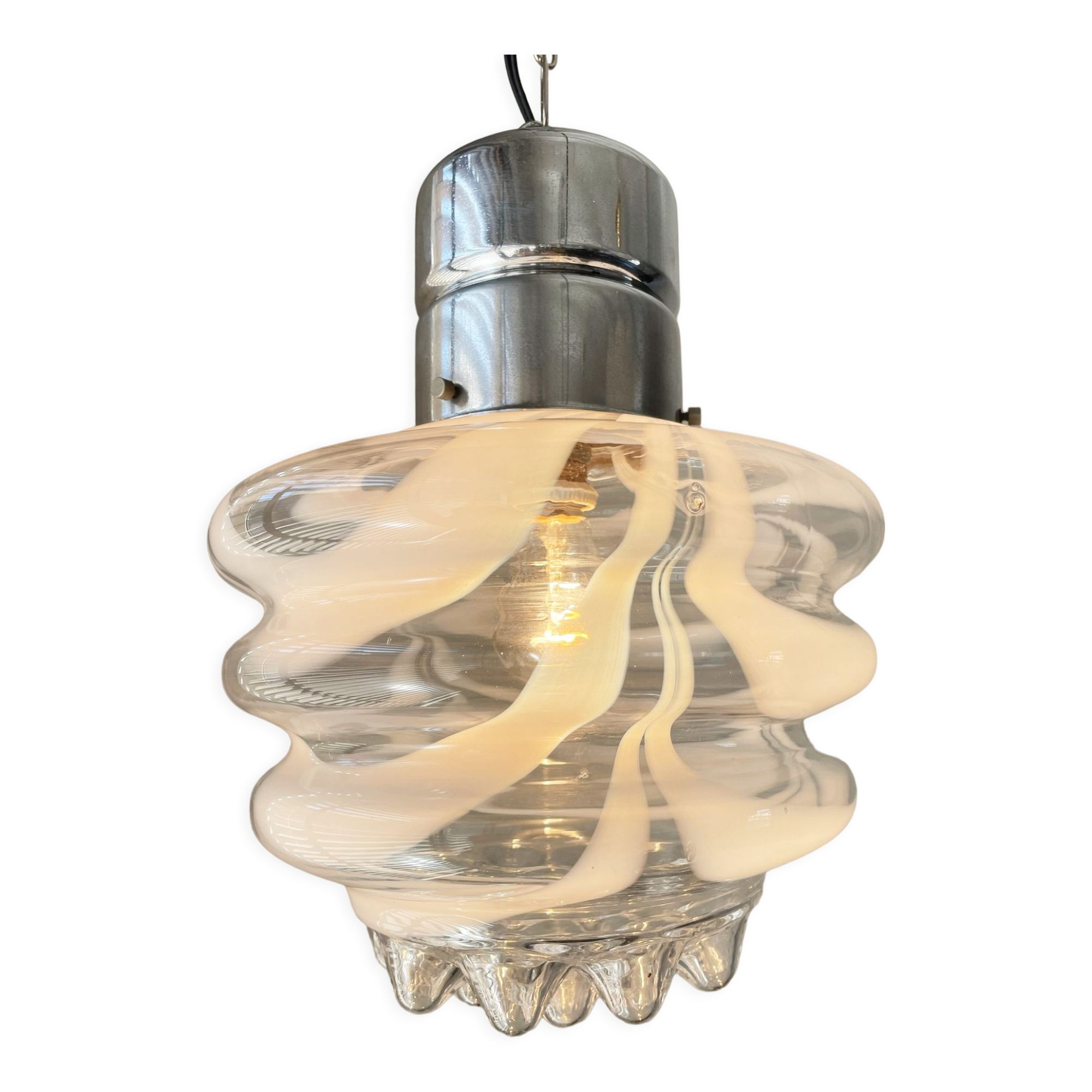 Vintage glass mazzega pendant light, 1960s