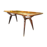 Table avec plateau en verre  des années 70