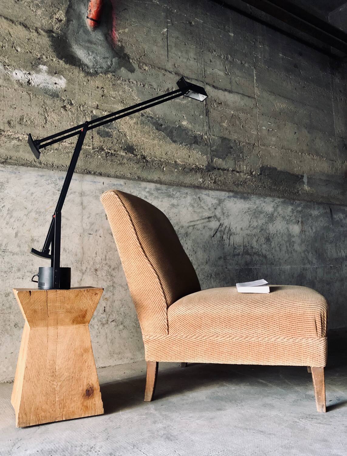 Armchair in wood and beige fabric, France 1940