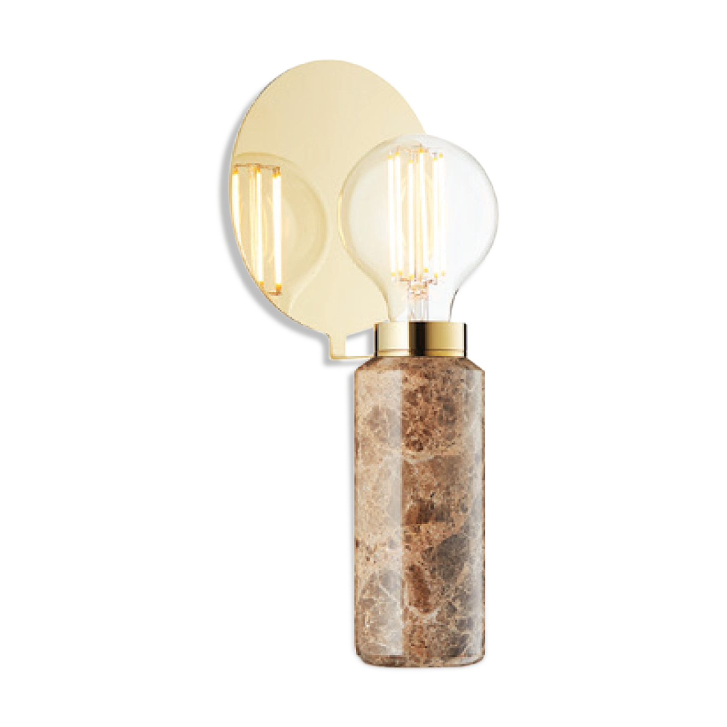 Brass table lamp and marble black