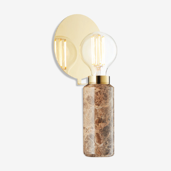 Brass table lamp and marble black