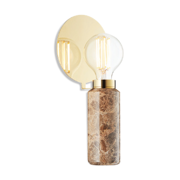 Brass table lamp and marble black