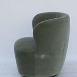 Fauteuil velours pivotant