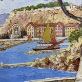 Painting signed Xavier SAGER 1881-1969 Route de Nice view of the port