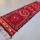 Vintage Turkish  Tribal Runner 417x94 cm veg dye wool rug tribal, handmade