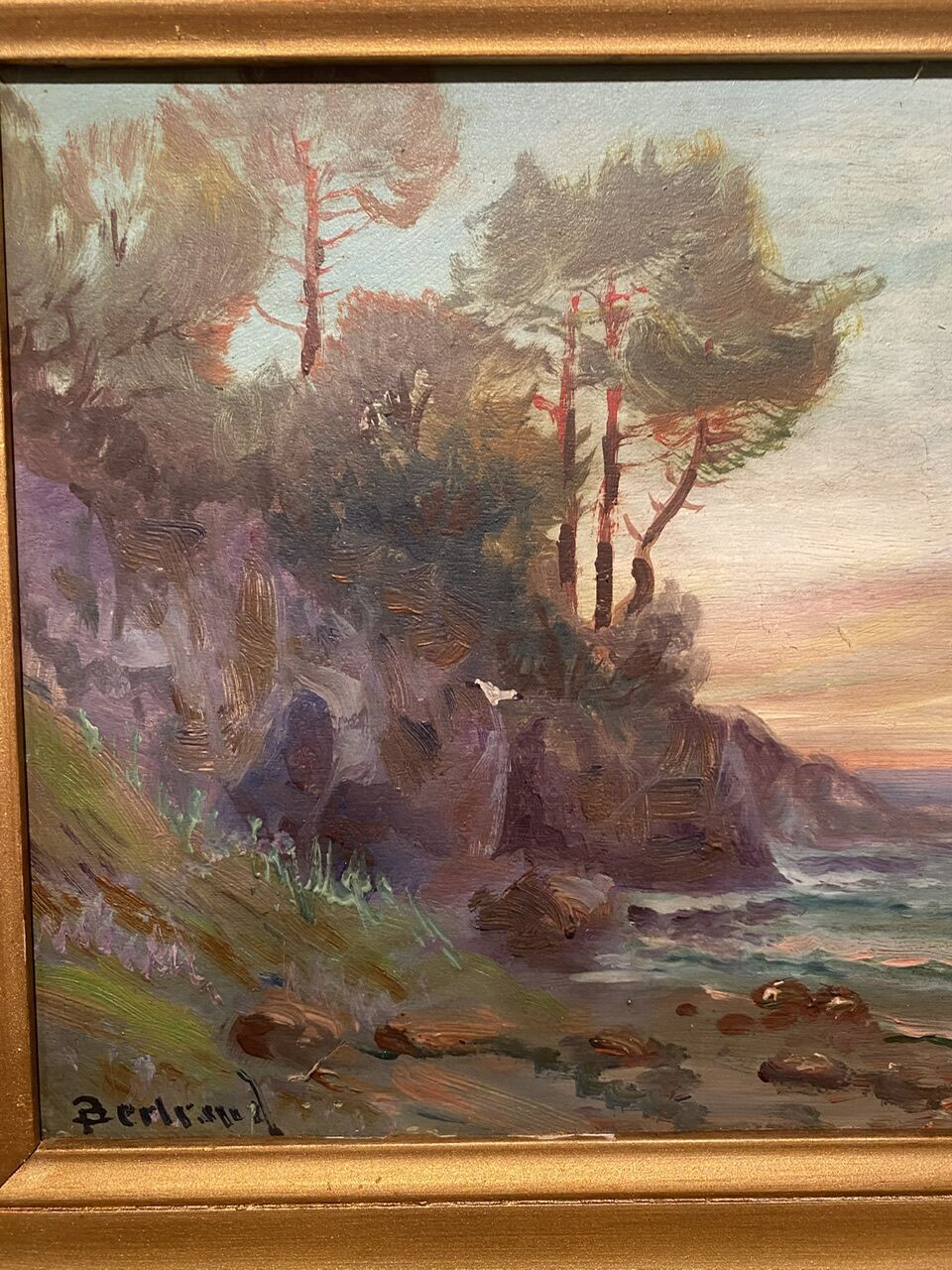 Old painting, Marine, signed, XX century