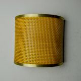 Applique en rotin et laiton , italie, 1960