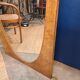 Miroir vintage géant bois clair miroir ovale 1920