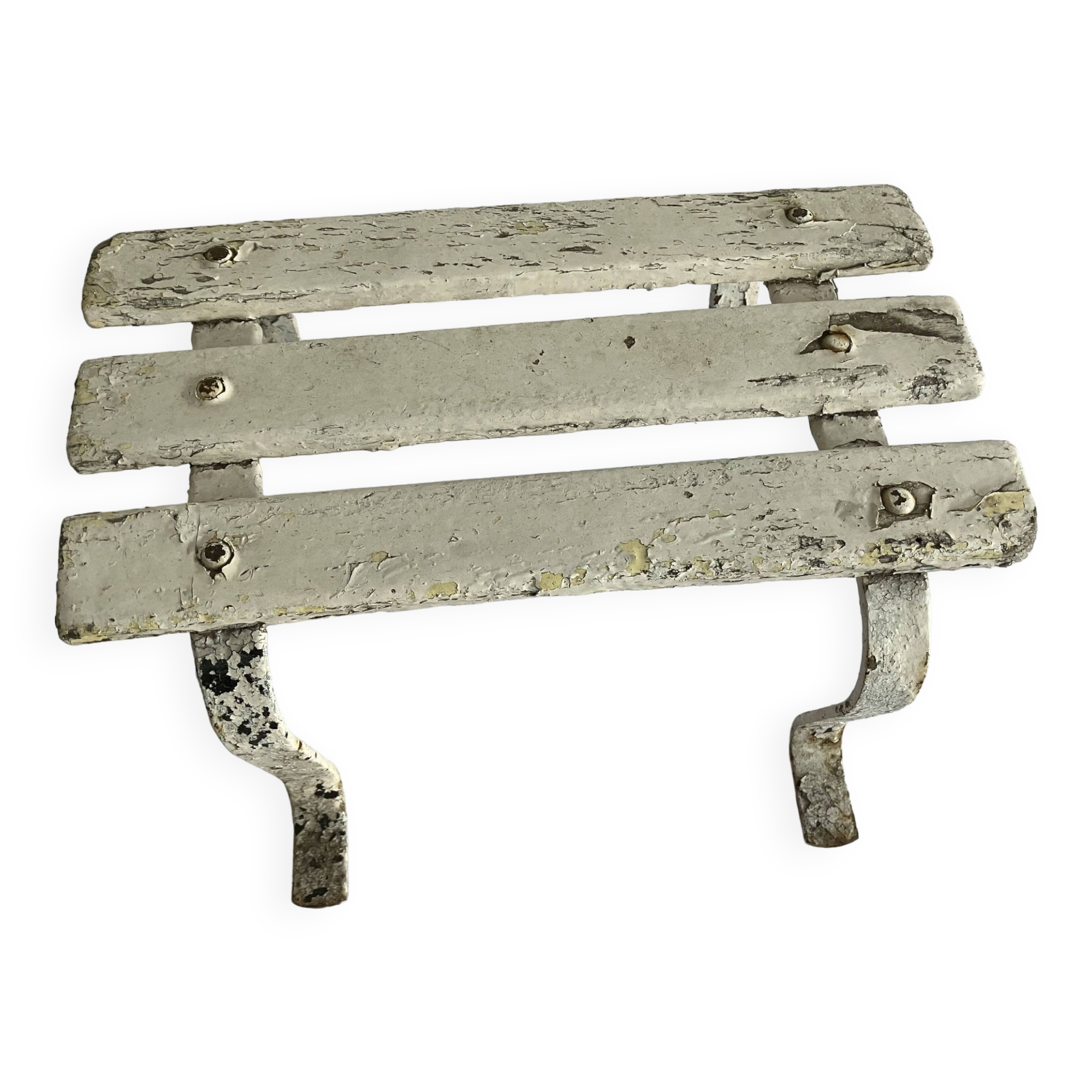 Petit tabouret à lattes, marchepied