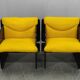 Pair of Italian Space Age Armchairs, Black Lacquer, 1970s