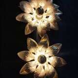 Wall lamps gilded metal sheets