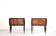 Set Of 2 Italian Midcentury Walnut Burl And Brass Bedside Tables / Cabinets