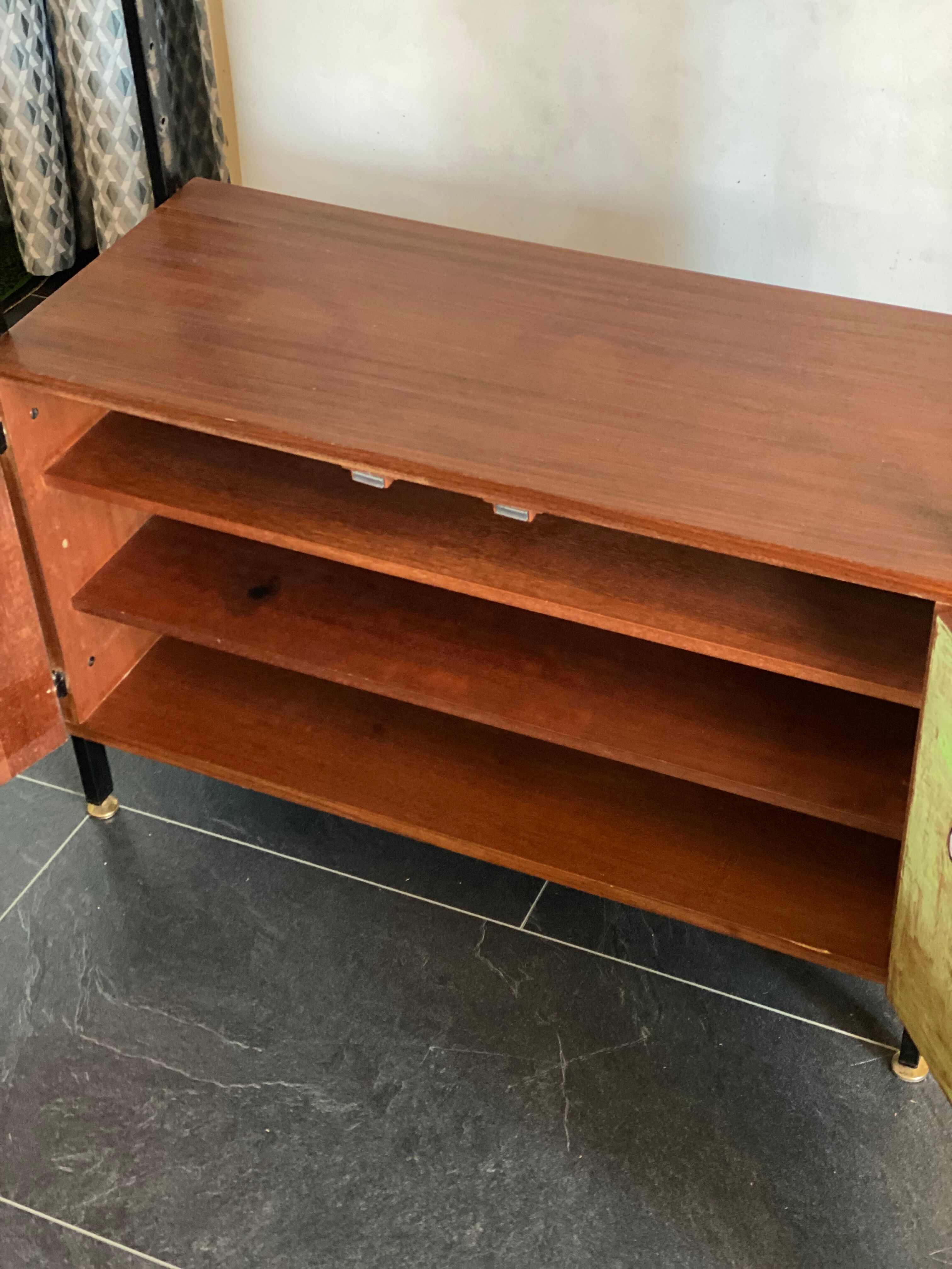 Vintage Teak and Metal Wall Unit