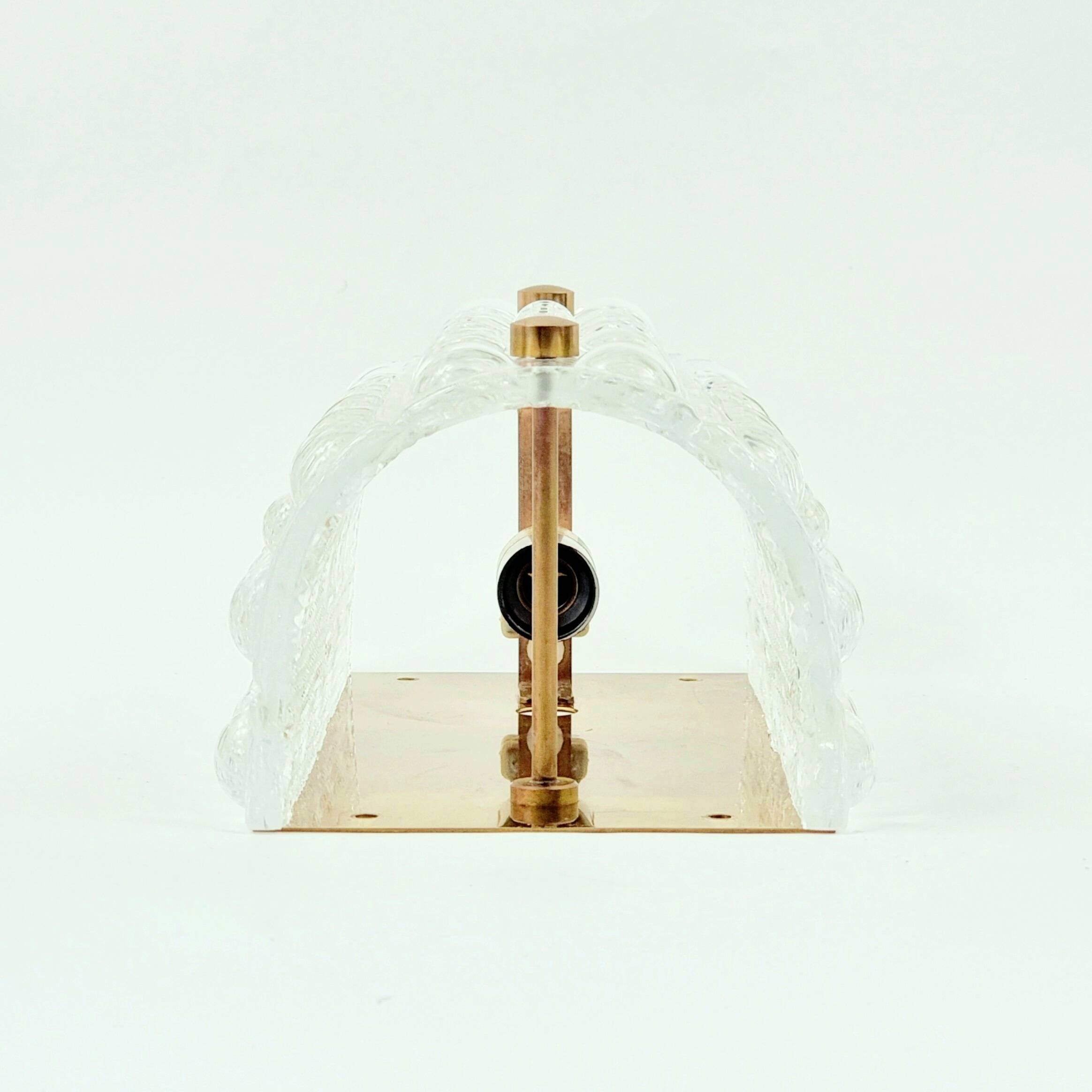 Mid-Century Scandinavian Glass & Brass Wall Lamp by Carl Fagerlund, 1960s