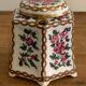 20th century polychrome porcelain inkwell floral decoration