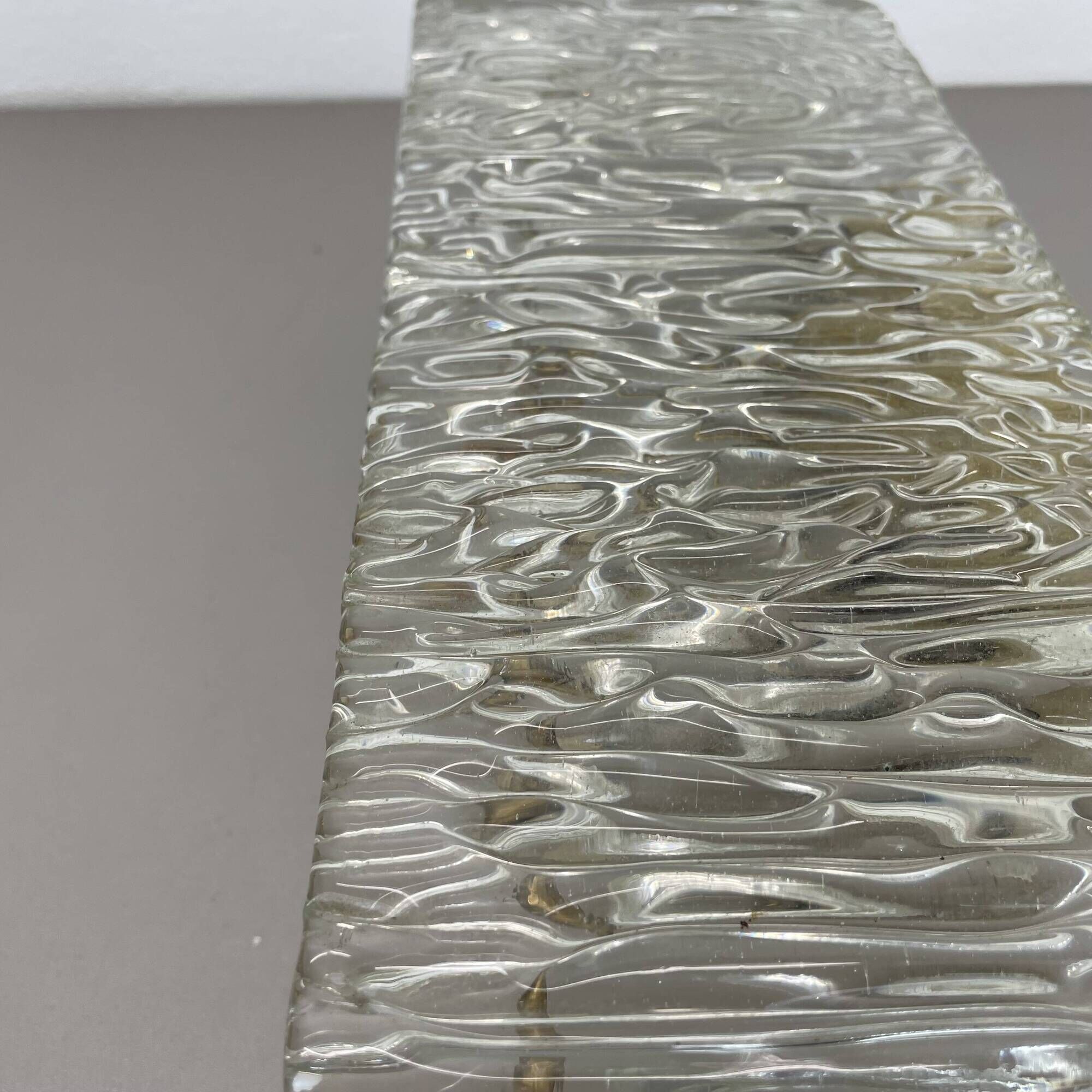 Large 35cm cubic Hollywood Regency Ice Glass Wall Light by J.T. Kalmar 1950