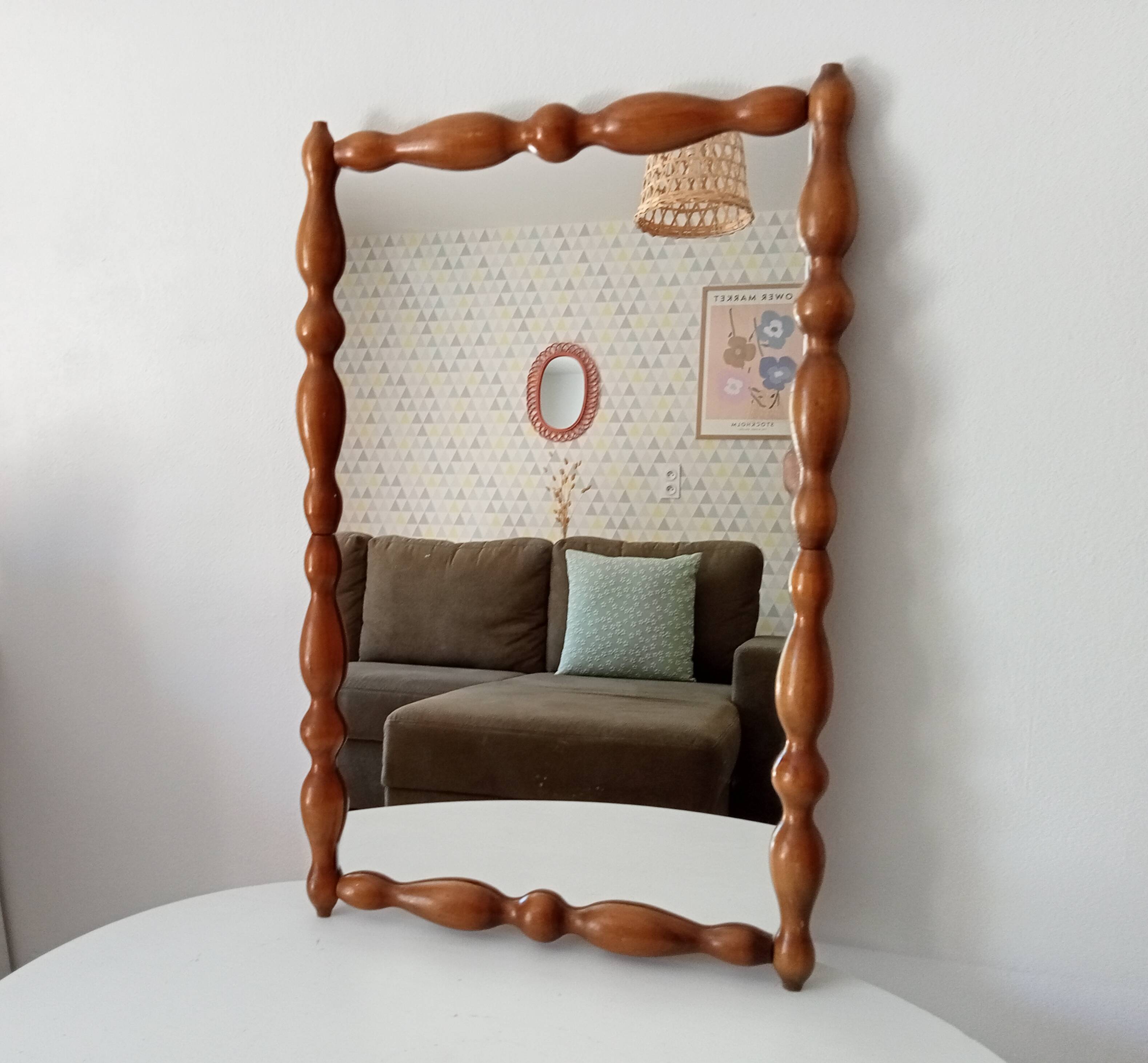 miroir-vintage-en-bois-tourn-ann-es-60-selency