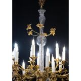 Chandelier in gilded bronze and crystal, 19 century