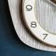 Vintage formica silent wall clock "Flash wood gray"