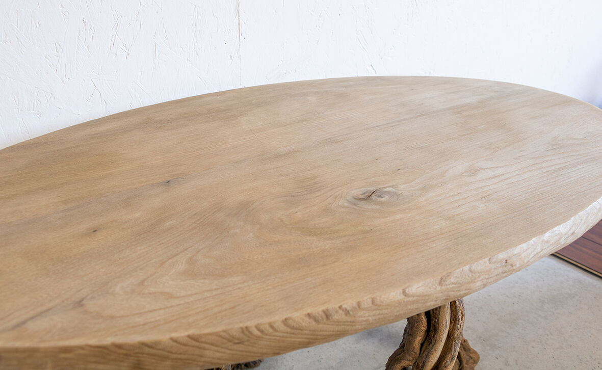 Coffee or extra table in raw wood