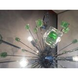 Lustre cubes verts murano verre ovale spoutnik