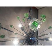Lustre cubes verts murano verre ovale spoutnik