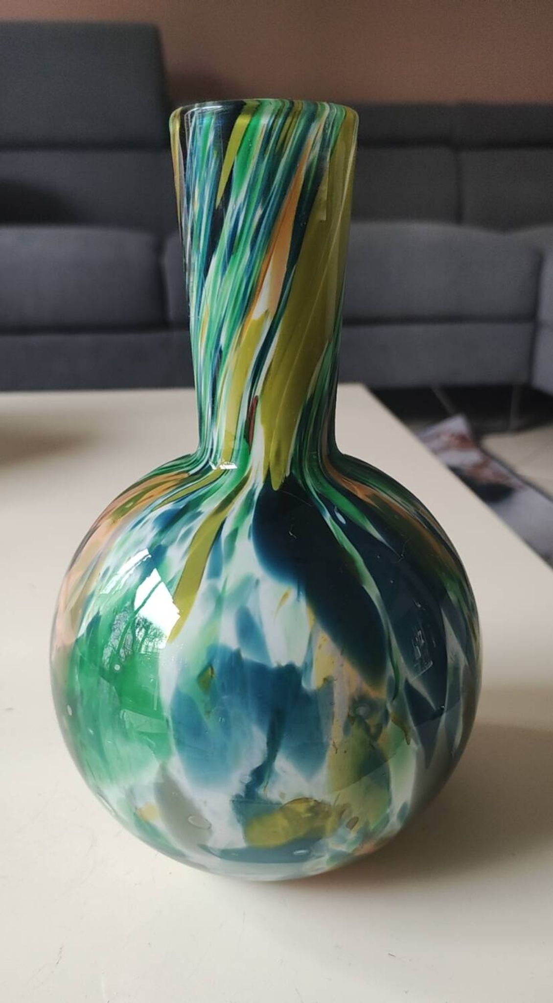 Vase Design Boule/Globe Fidrio Fiesta. Moucheté