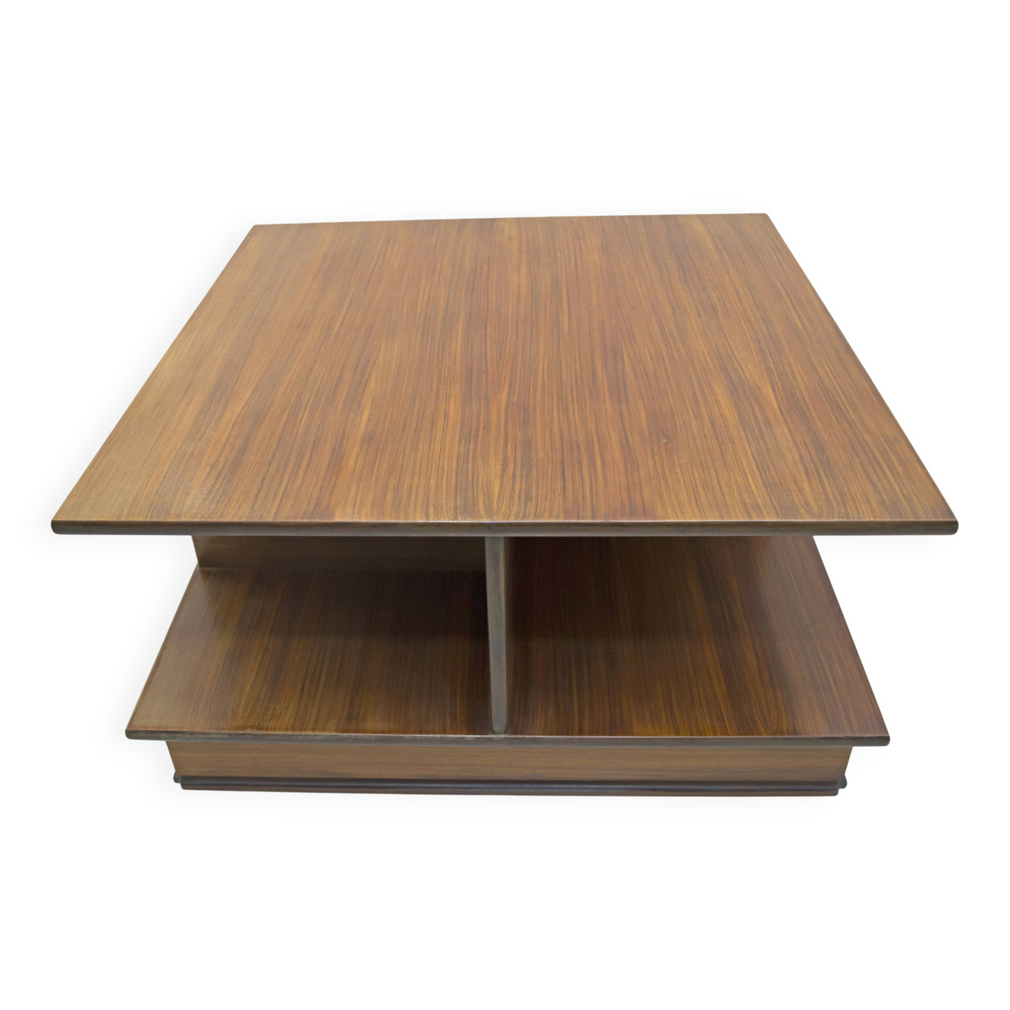 F.Lli Saporiti Mid-Century Modern Italian Walnut Coffee Table, 1960s