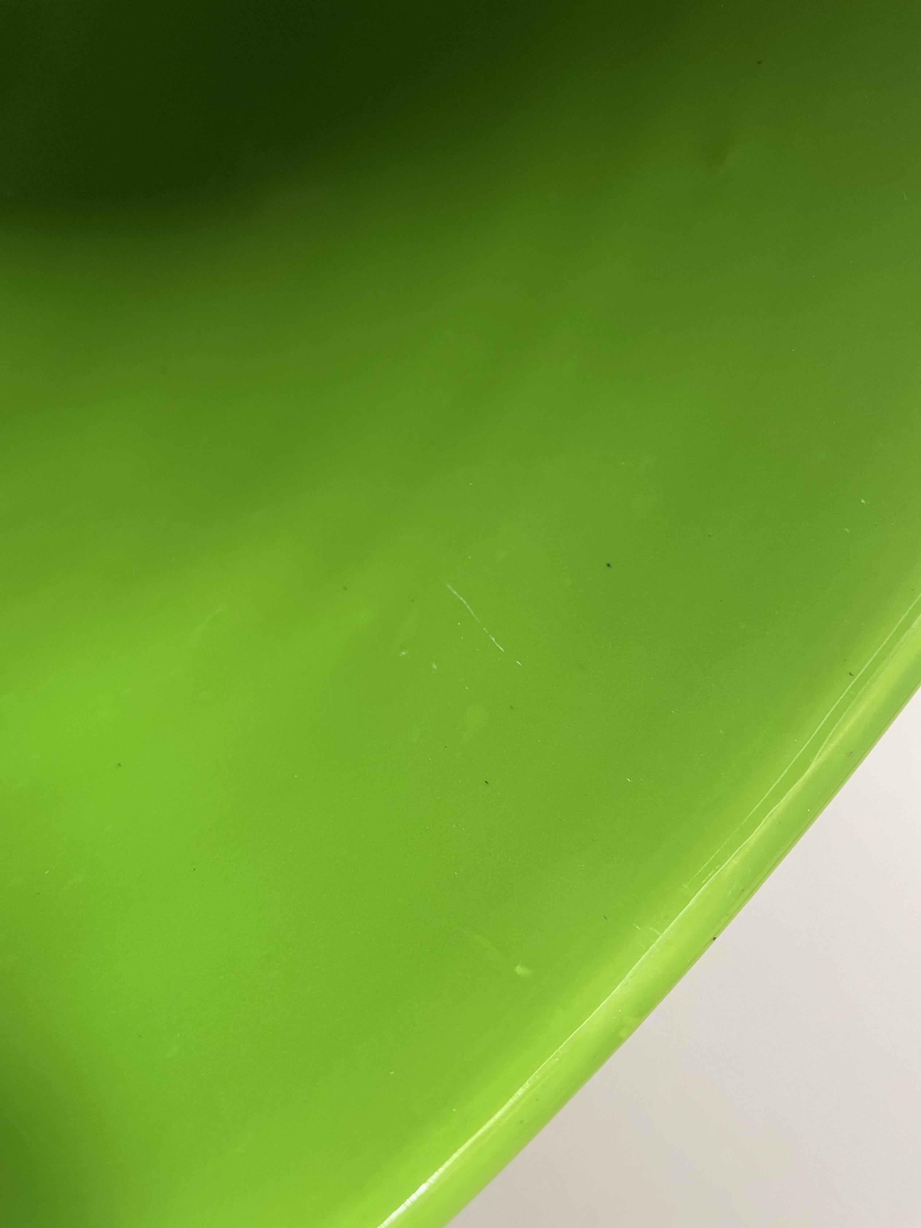 Glazed green pot cover in the style of Moreau Bourg earthenware