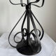 Vintage Brutalist large black wrought iron candelabra