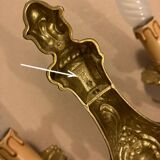 Louis XV Style double wall light in gilded bronze from the 20th century.