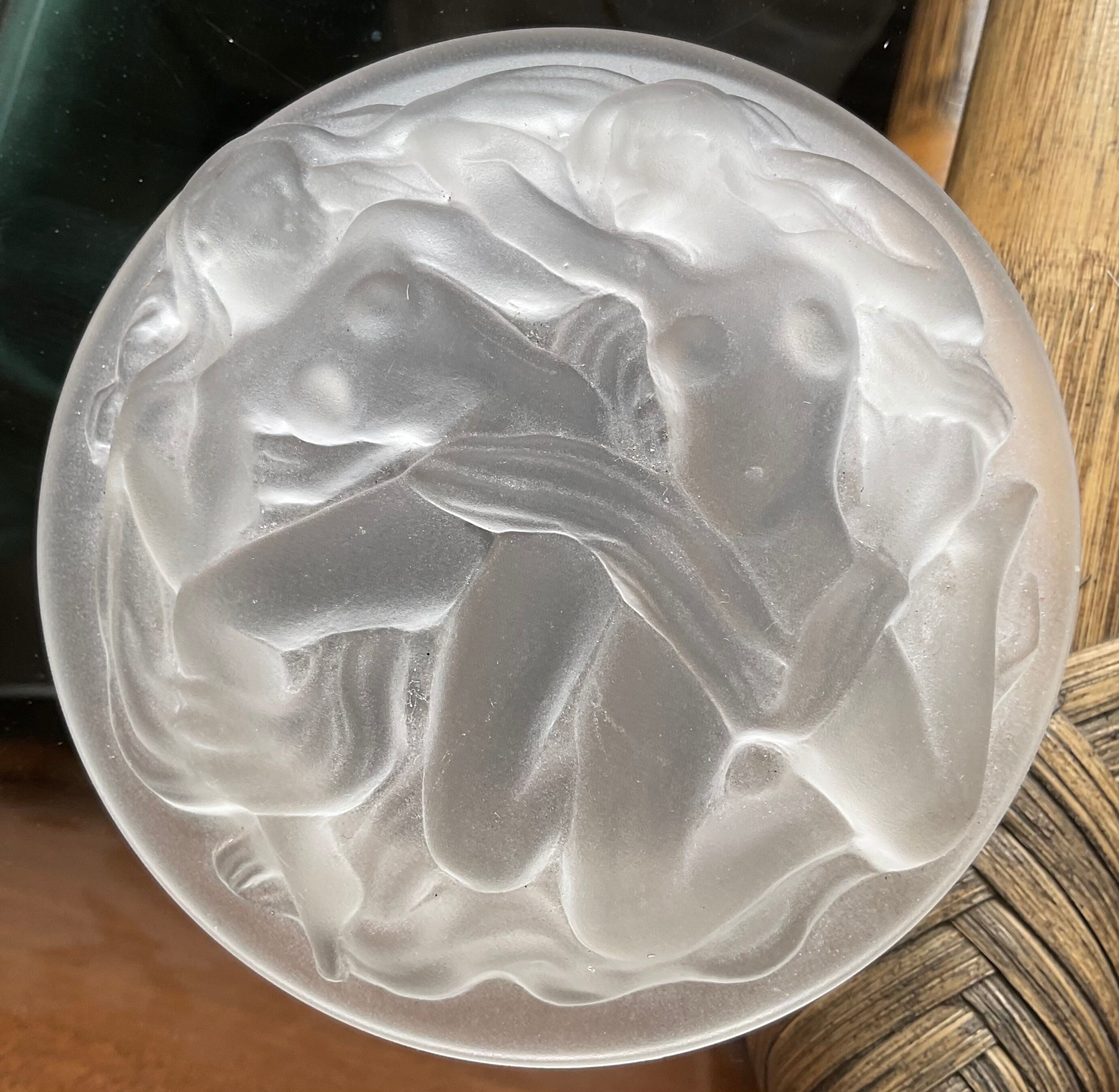 Empty molded glass pocket erotic decoration