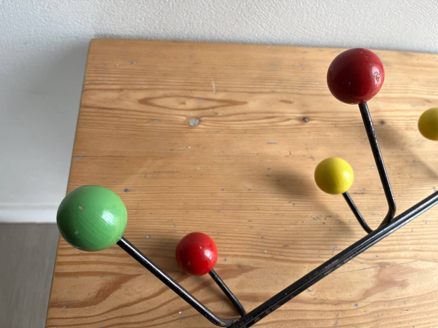 Vintage ball coat rack / hook in colours